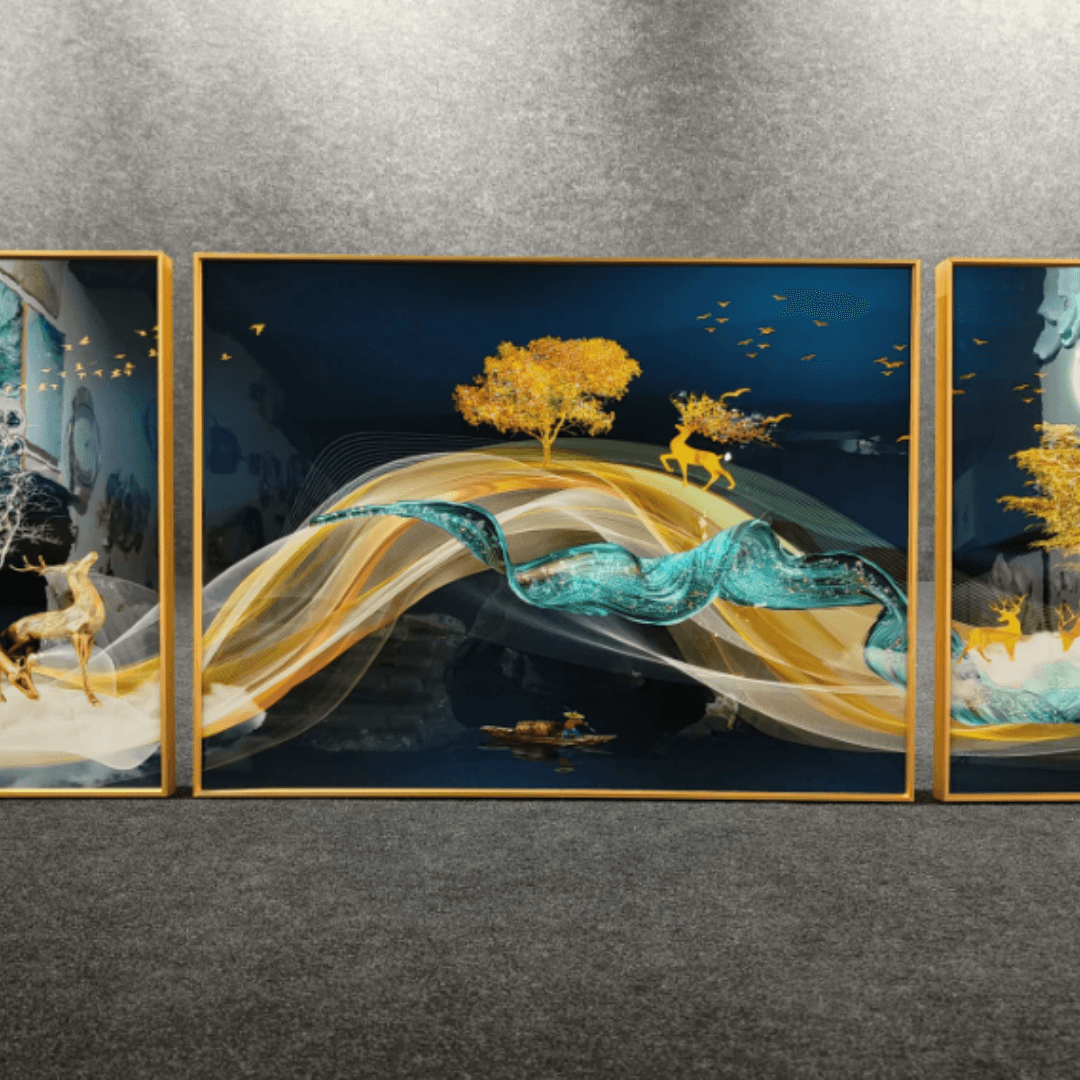 Modern Crystal Painting Set of 3 Style 18